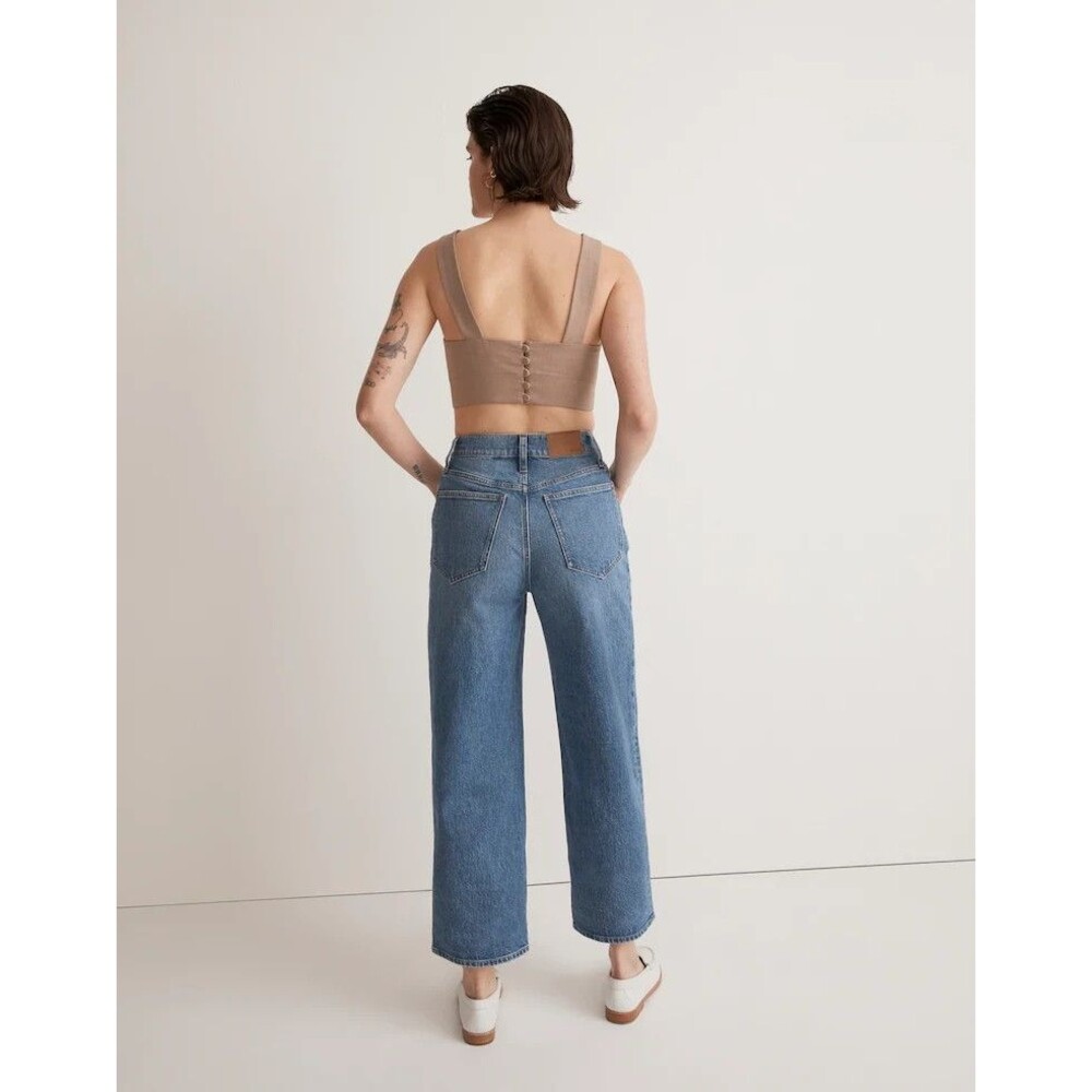 Madewell Perfect Vintage Wide-Leg Crop Jeans Womens 30 Blue Medium Wash - Picture 3 of 12
